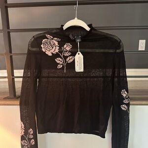 Brand new Maeve sheer floral sweatersize small